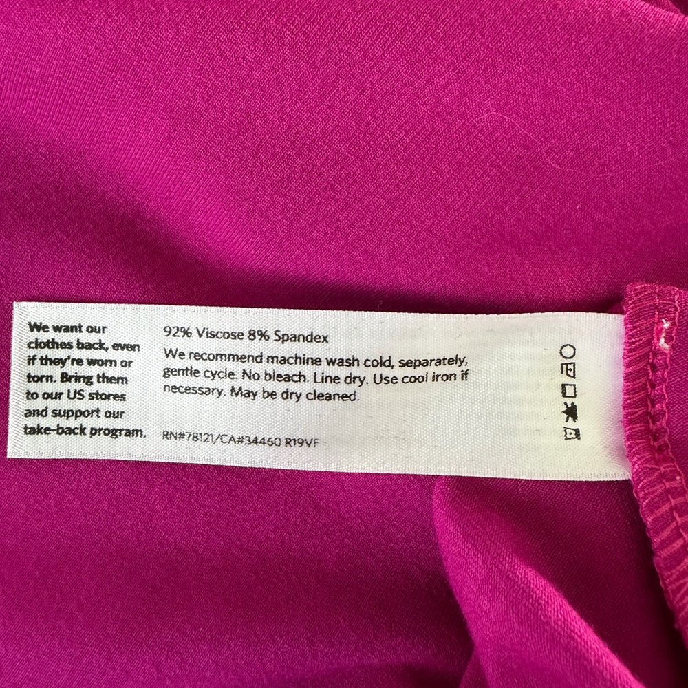 Eileen Fisher Fuchsia V-Neck Midi Dress, Size S - Picture 6 of 6